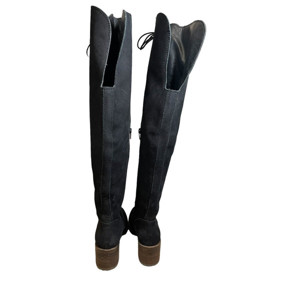 Lucky Brand Riddick Womens Round Toe Leather Black Over the Knee Boot Size‎ 6. - Picture 6 of 11